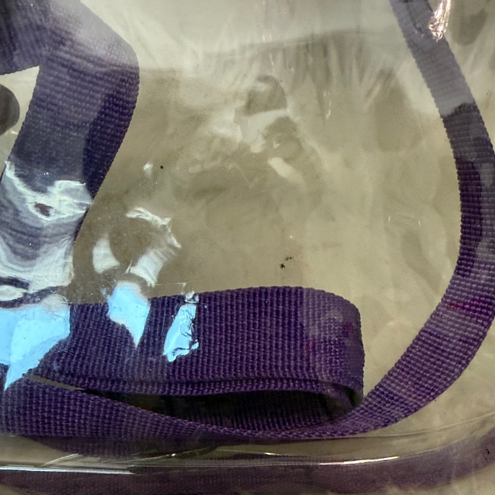 Clear Purple Crossbody Bag - Transparent PVC Shoulder Bag - Picture 2 of 4